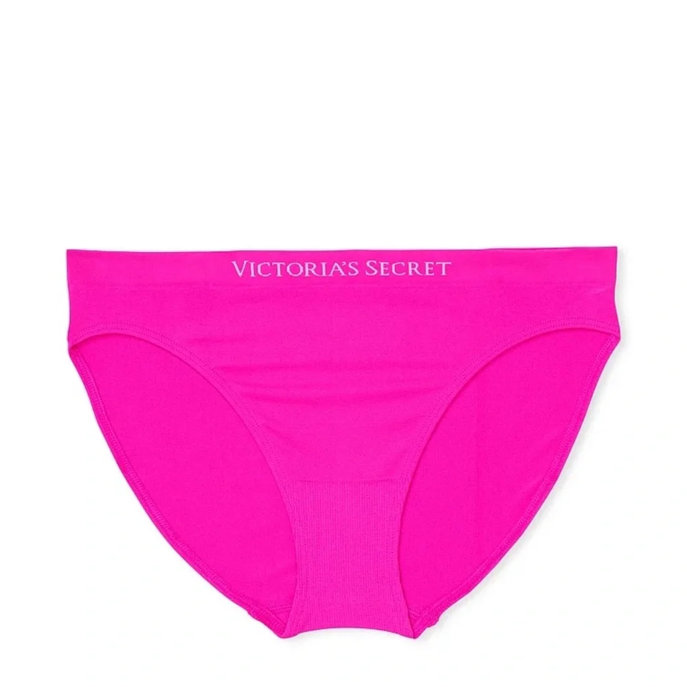 Victoria's Secret Seamless Bikini Panty Bright Pink Medium NEW